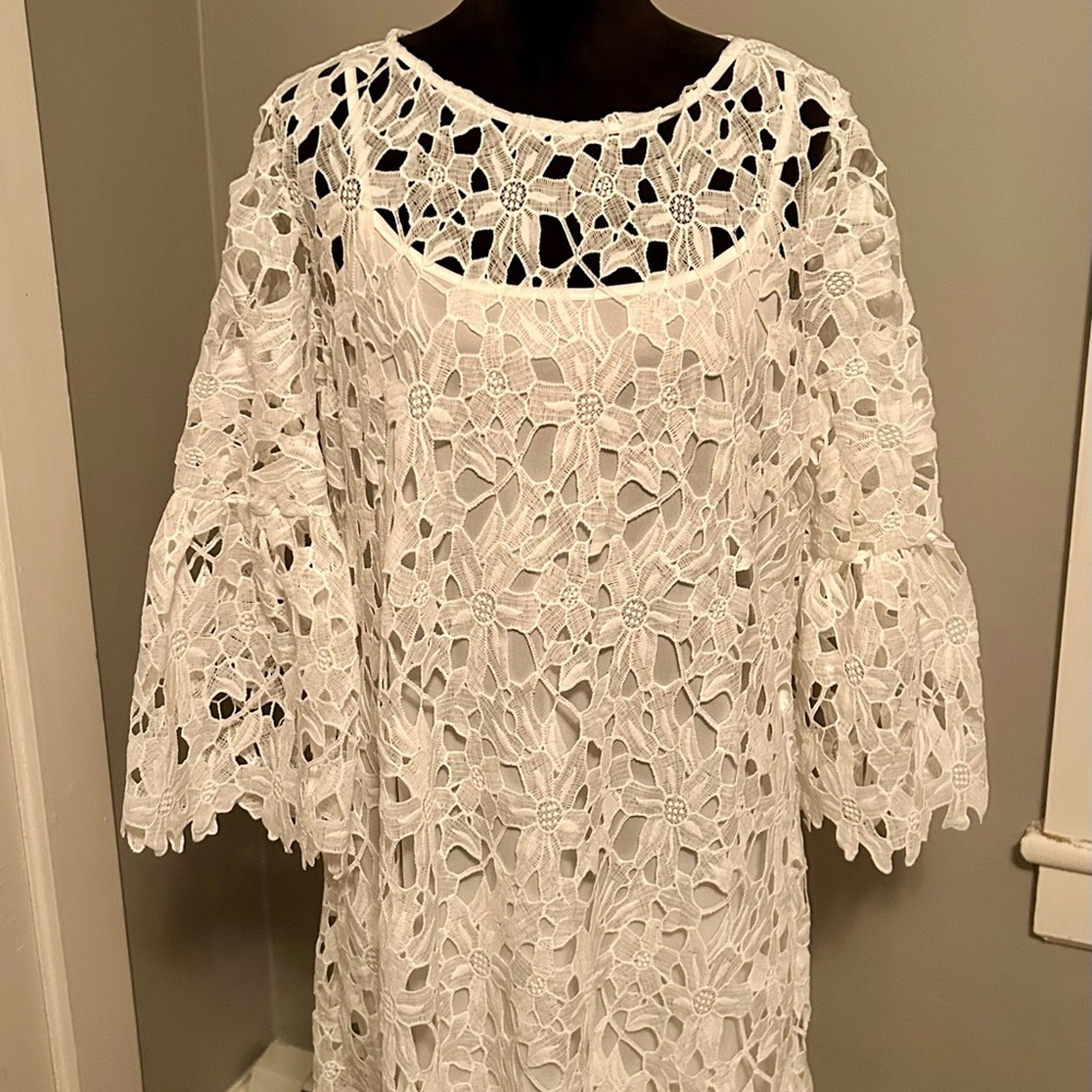 White Lace Dress With Lining XXL(Size12/14)